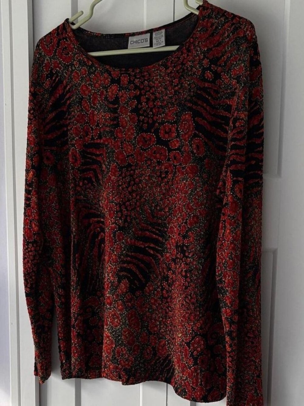 Chico's Women's Orange and Black Blouse